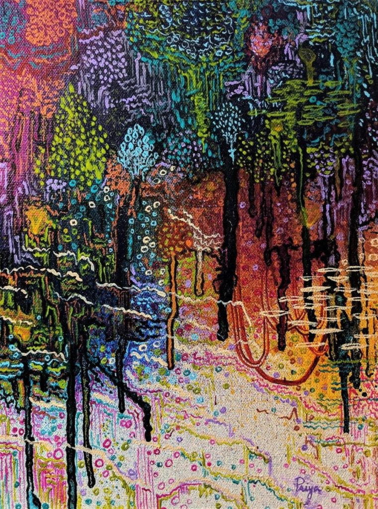 Mystique, Acrylic on Gallery-wrapped canvas, 9" x 12", 2017