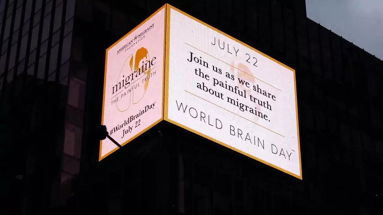 World Brain Day ad in Times Square
