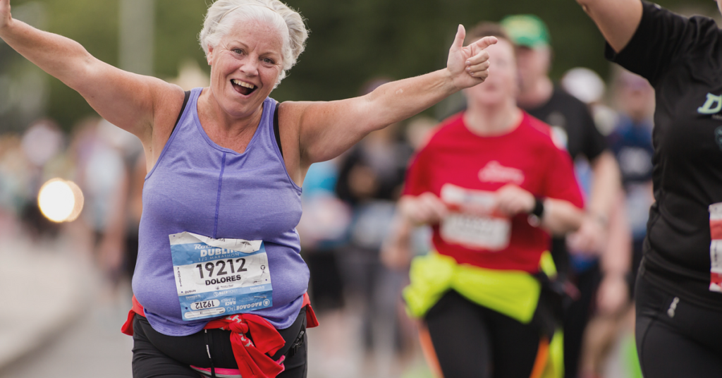 Woman participating in charity race