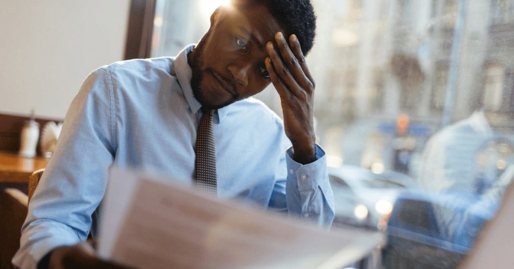 Businessman with a migraine