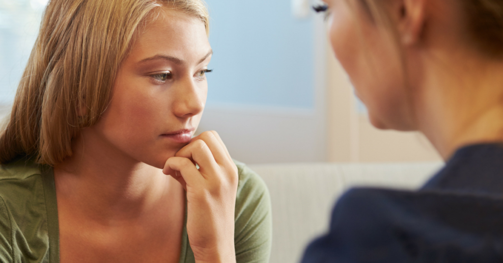 Woman having a migraine