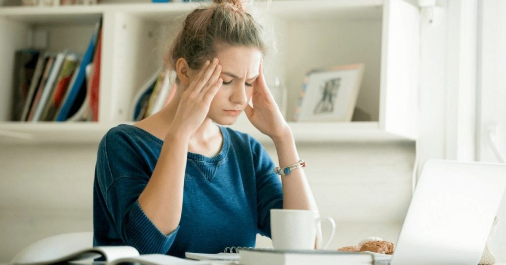 woman with migraine