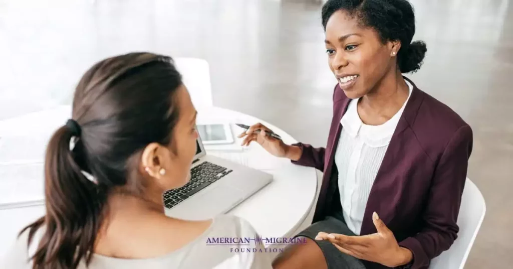 employee speaking with HR rep