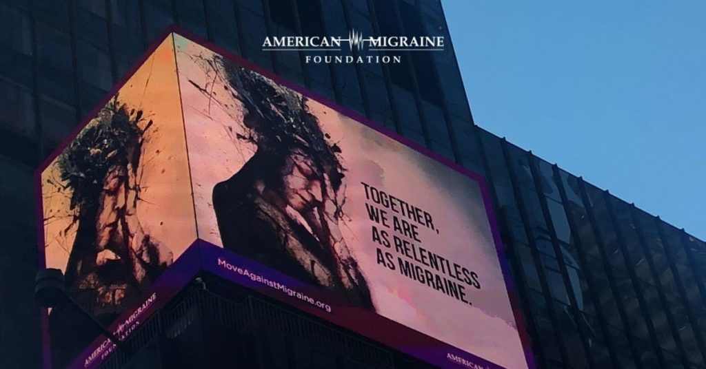 American Migraine Foundation ad in Times Square